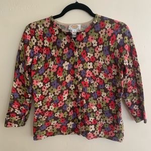 Talbots floral cardigan